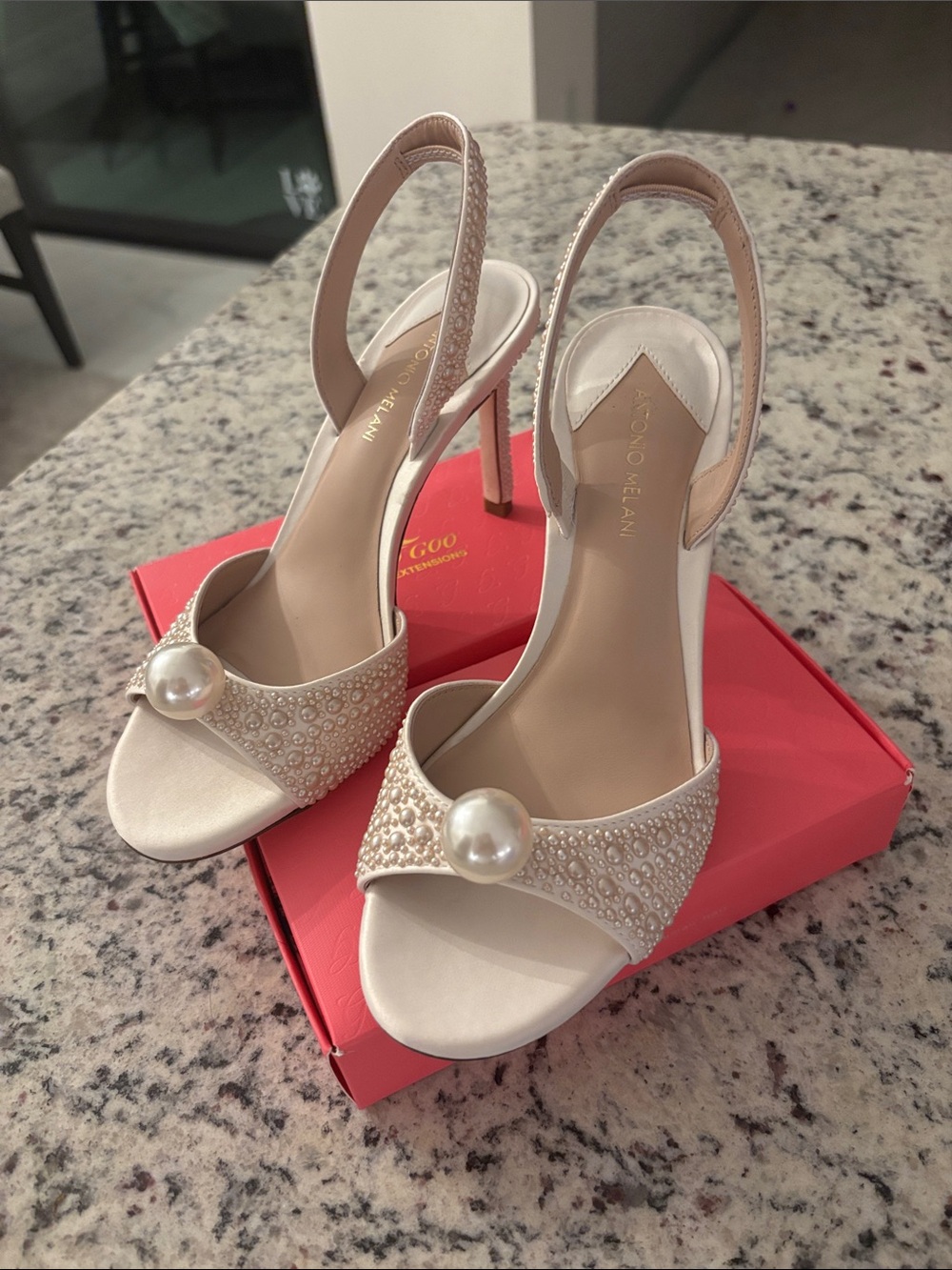 ANTONIO MELANI Pearl-Accent Heels
